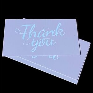 50 Thank you cards for your small business Pink & White Business Card size